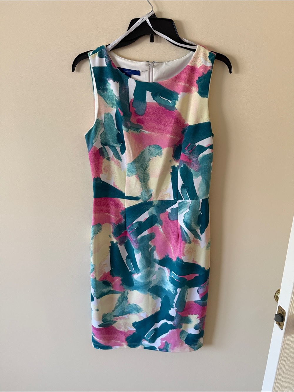 Apt. 9 Teal and Pink Abstract Sheath Dress